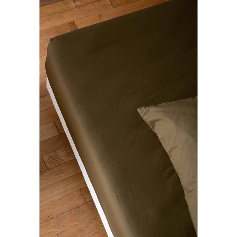 Drap-housse en Percale de Coton Bio lavé 1 personne