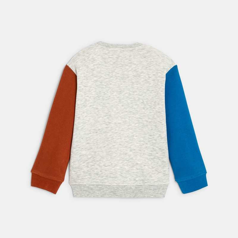 Sweat bébé garçon molleton broderie bouclette gris Catimini