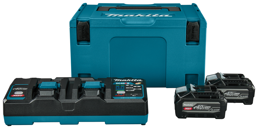 Makita Tillbehör 1911D8-0 Startset XGT DC40RB Duoladdare + 2x BL4040F 40V Max 4.0Ah i MBox