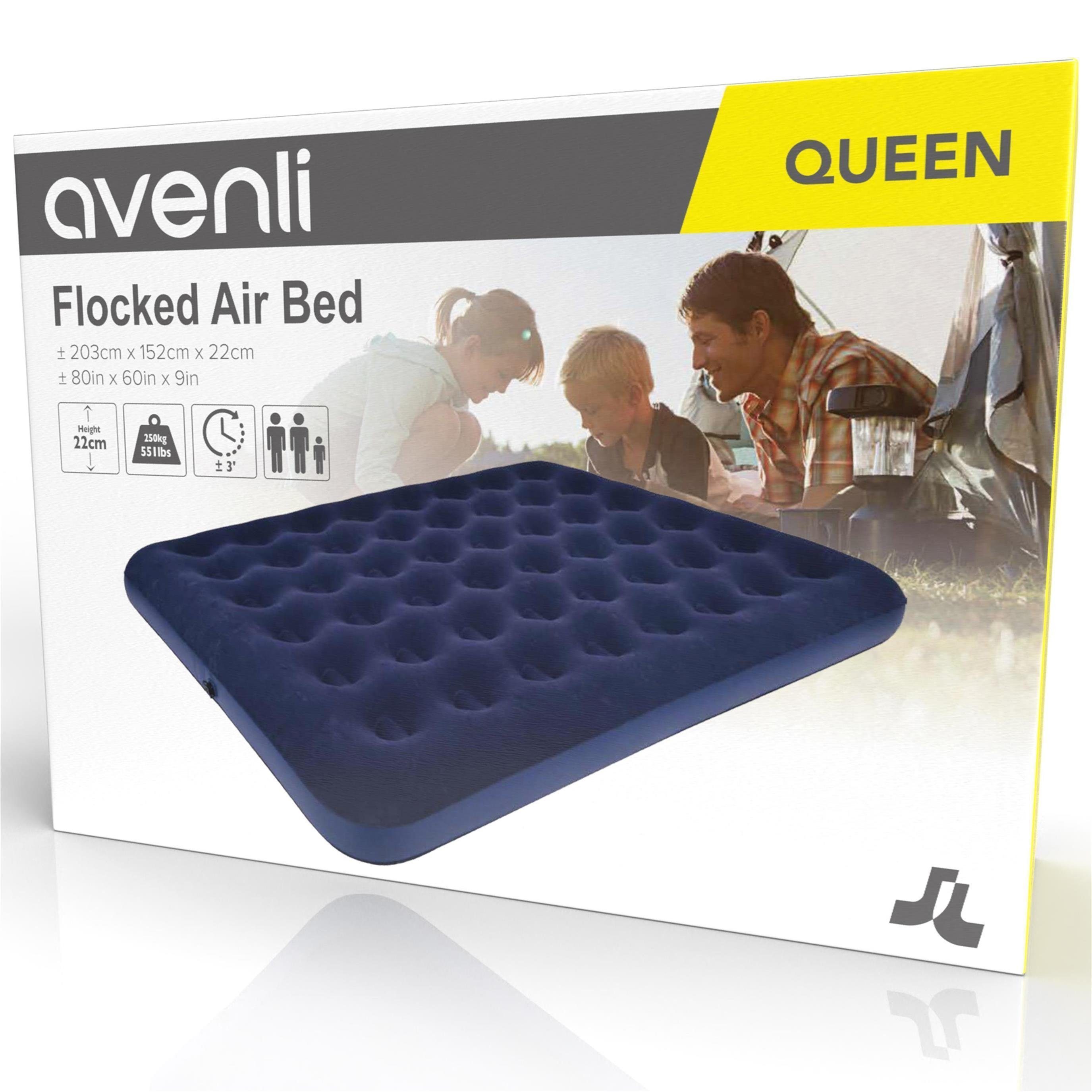 Avenli Luftbett Campingbett aufblasbar, (Luftmatratze für 2 Personen), Gästebett mit beflockter Oberfläche