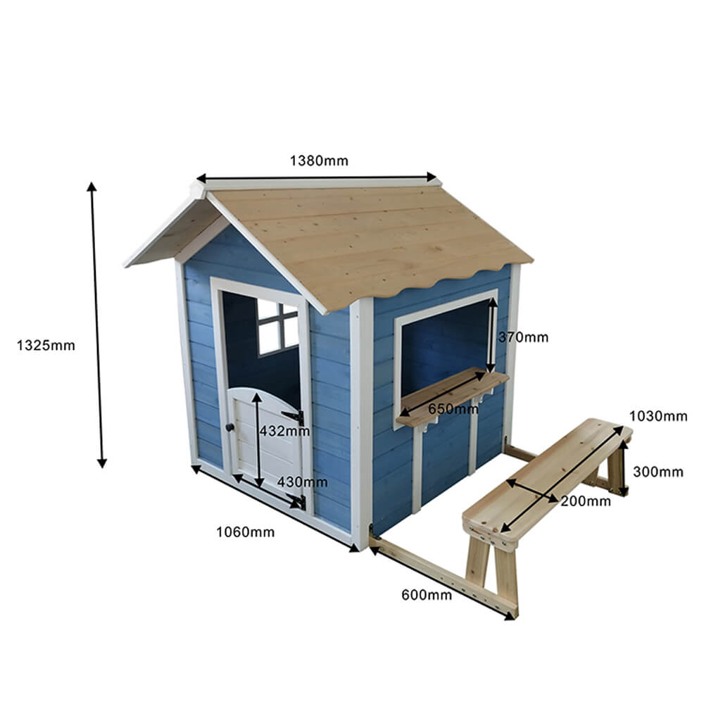 Home Deluxe Spielhaus - Der große Palast / Blau mit Bank