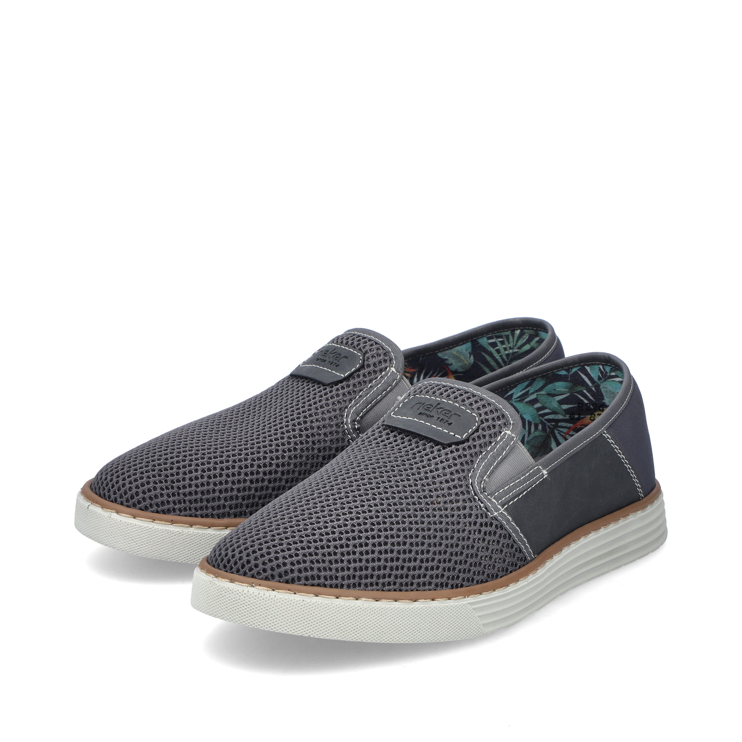 Rieker Herren Slipper steingrau