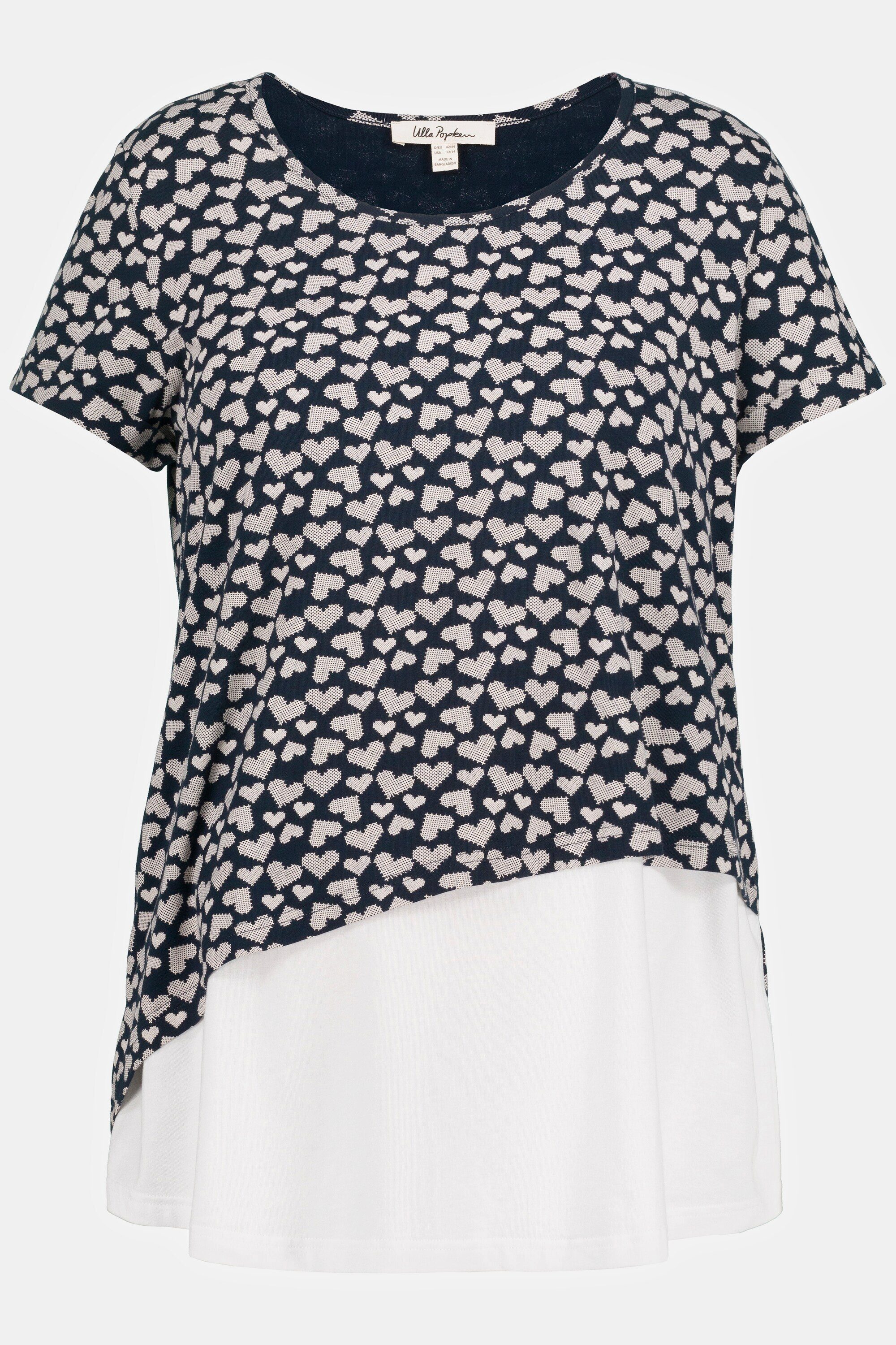 Ulla Popken Umstandsshirt Bellieva T-Shirt mit Still-Funktion Herz-Print