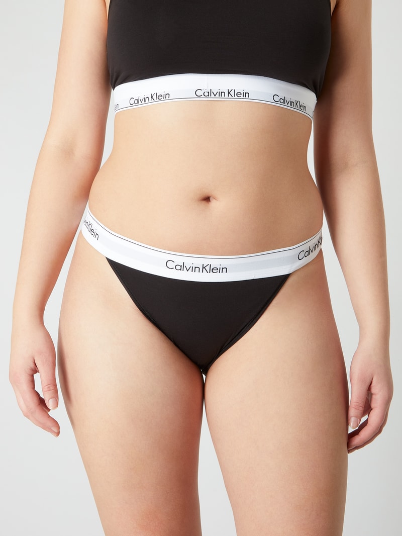 Slip aus Baumwollmischung in schwarz