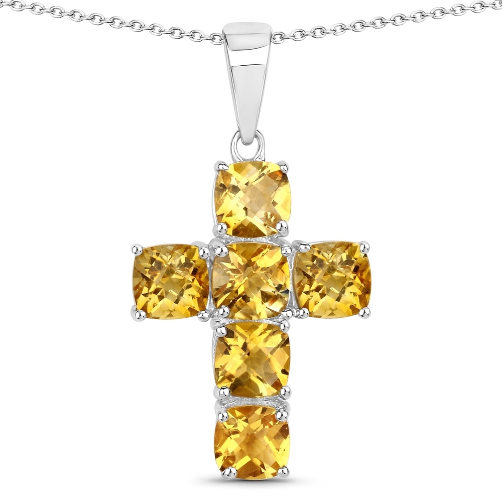Rafaela Donata Chaîne Croix Argent sterling Citrine en Argent Bijoux