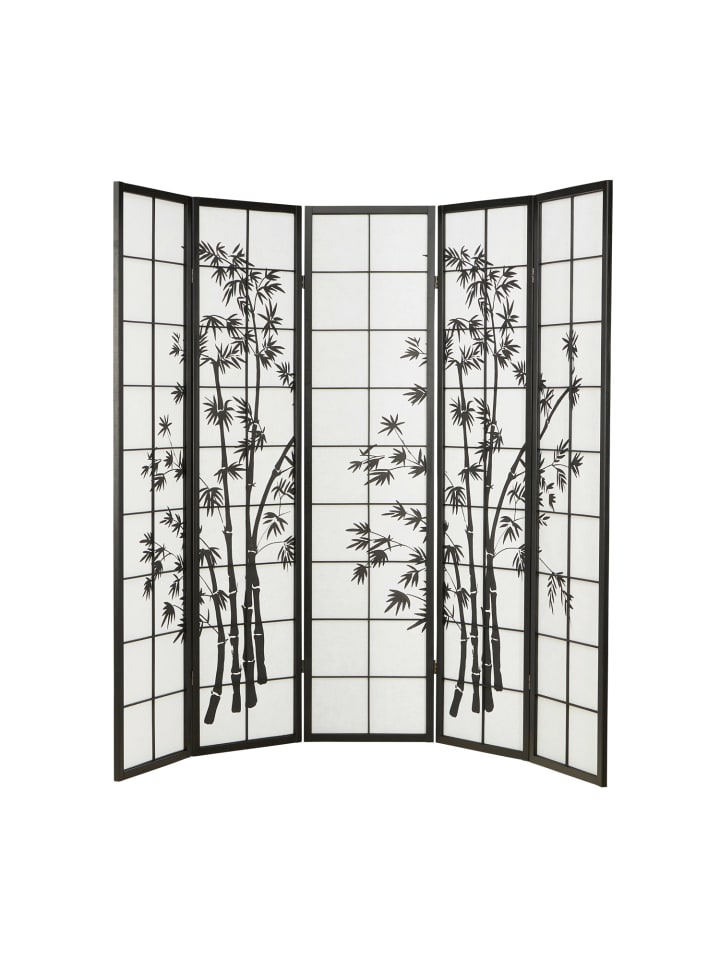 Homestyle4u 5-tlg. Paravent in Schwarz 220x179 günstig kaufen onesize