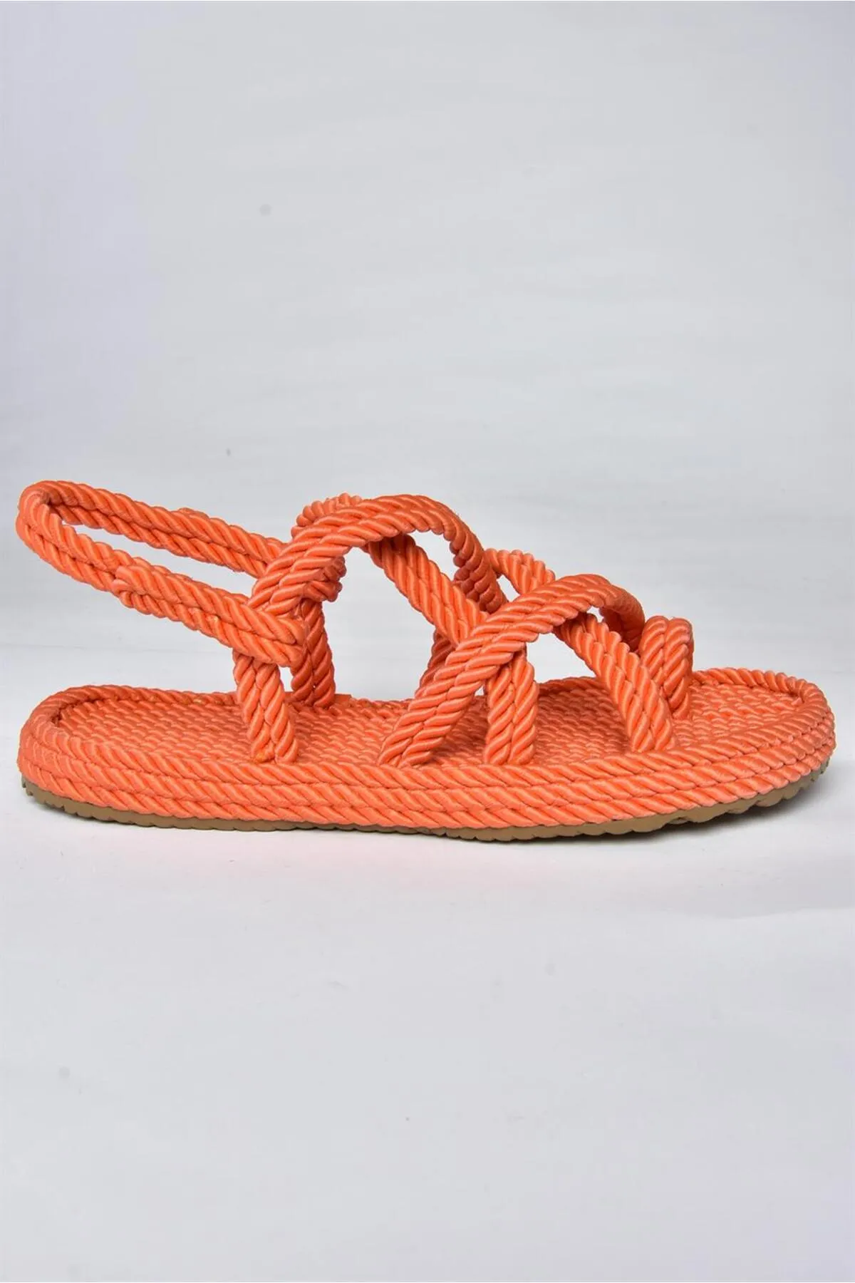 Fox Shoes  F470135104 Damensandalen aus orangefarbenem Stoff