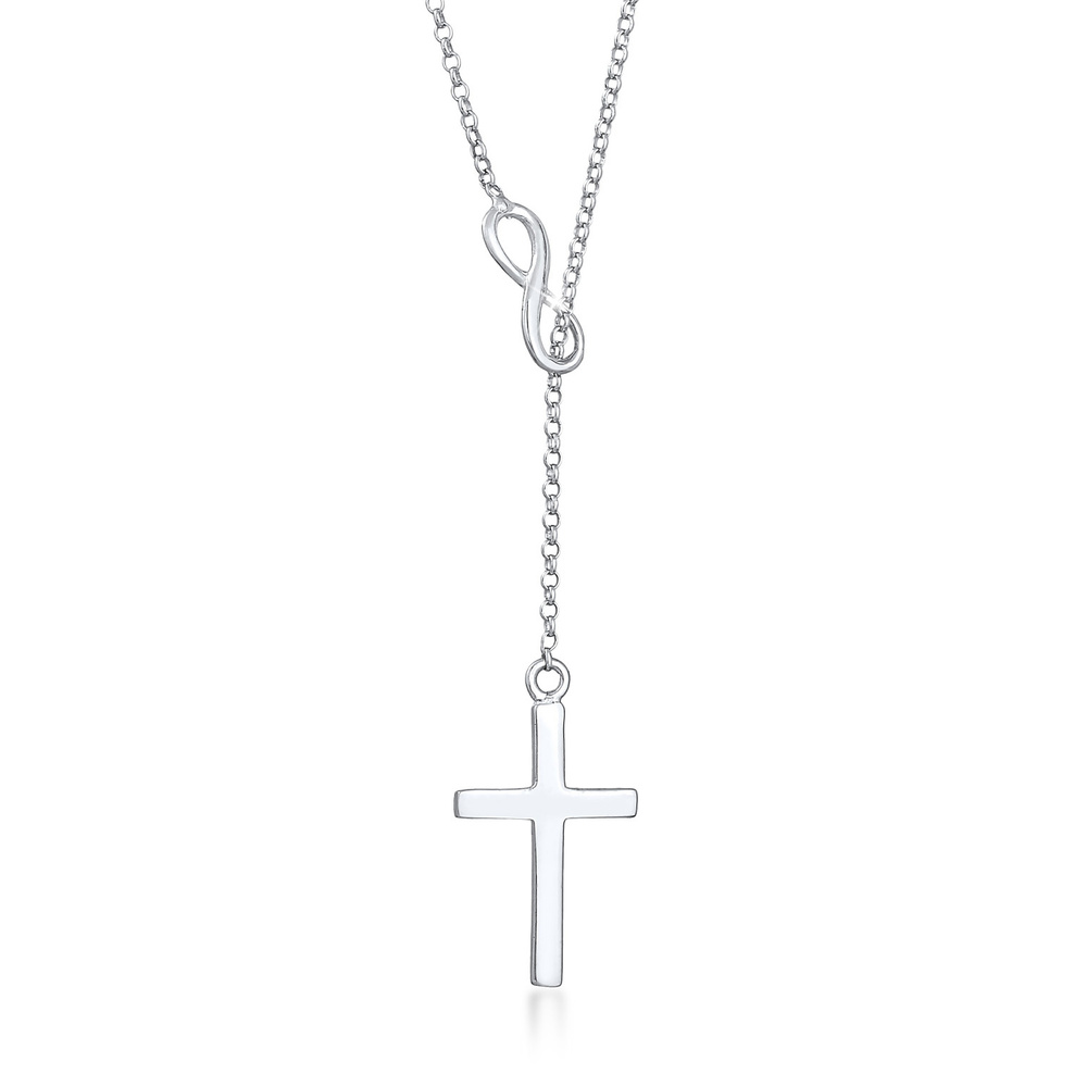 Elli Elli Collier Femme Croix L'Infini en Argent Sterling (925/1000) collier