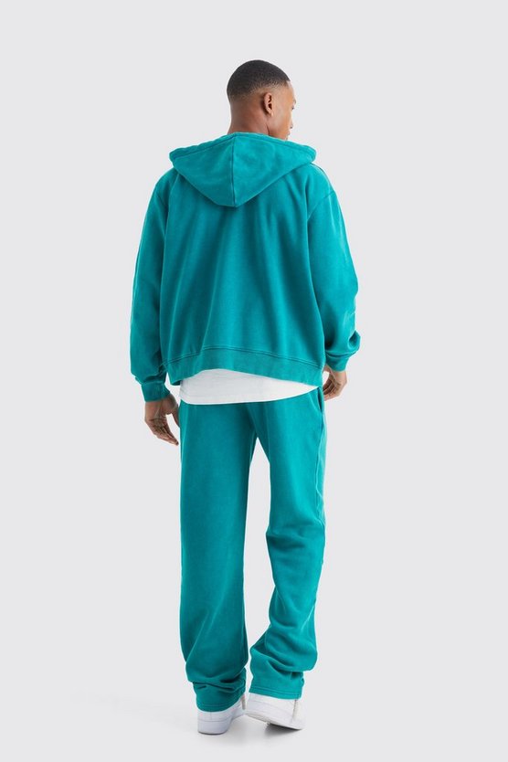 Kastiger Oversize Man Trainingsanzug mit Reißverschluss und Kapuze