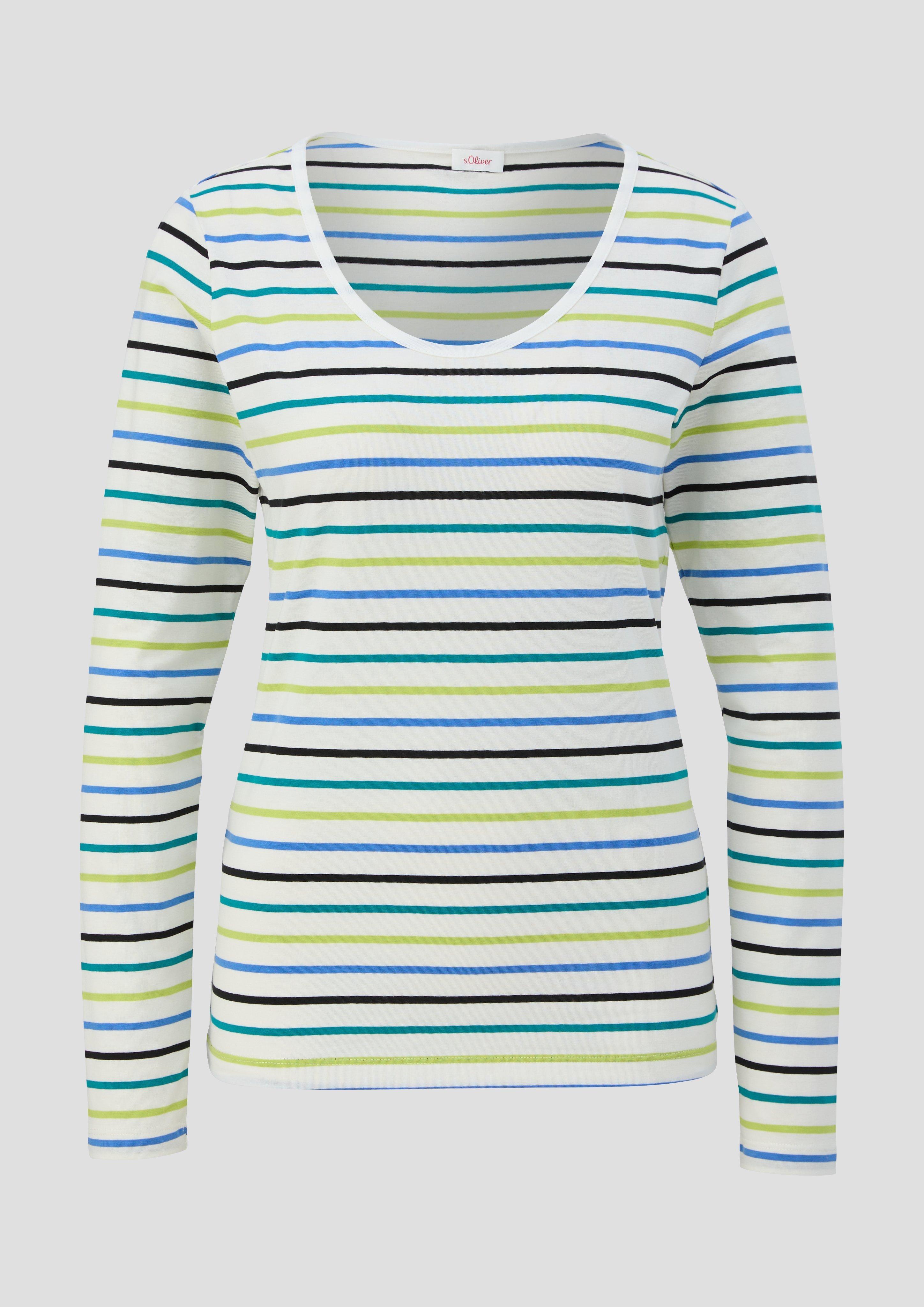 Langarmshirt mit tiefem Rundhalsausschnitt  2141909-02H8