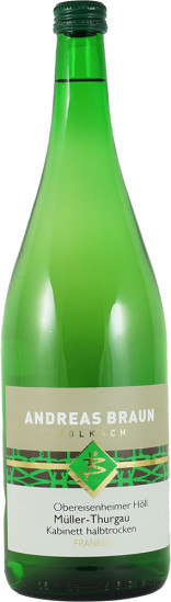 2022 Obereisenheimer Höll Müller-Thurgau halbtrocken 1,0 L - Weingut Andreas Braun
