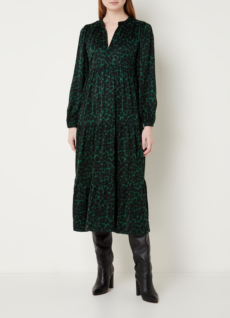 Rochie midi cu imprimeu animal Whistles, linie A, cu buzunare laterale