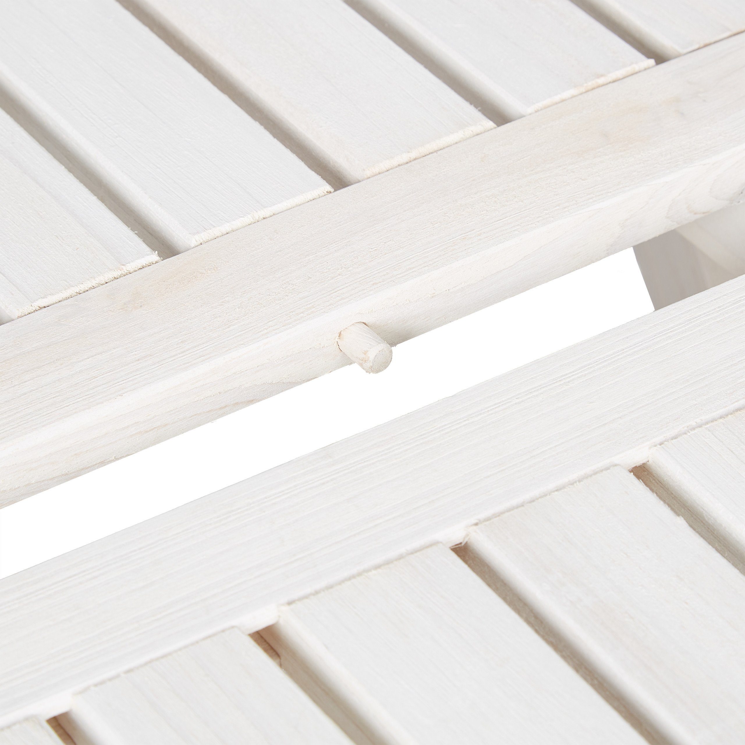 relaxdays Klapptisch Weißer Klapptisch aus Holz