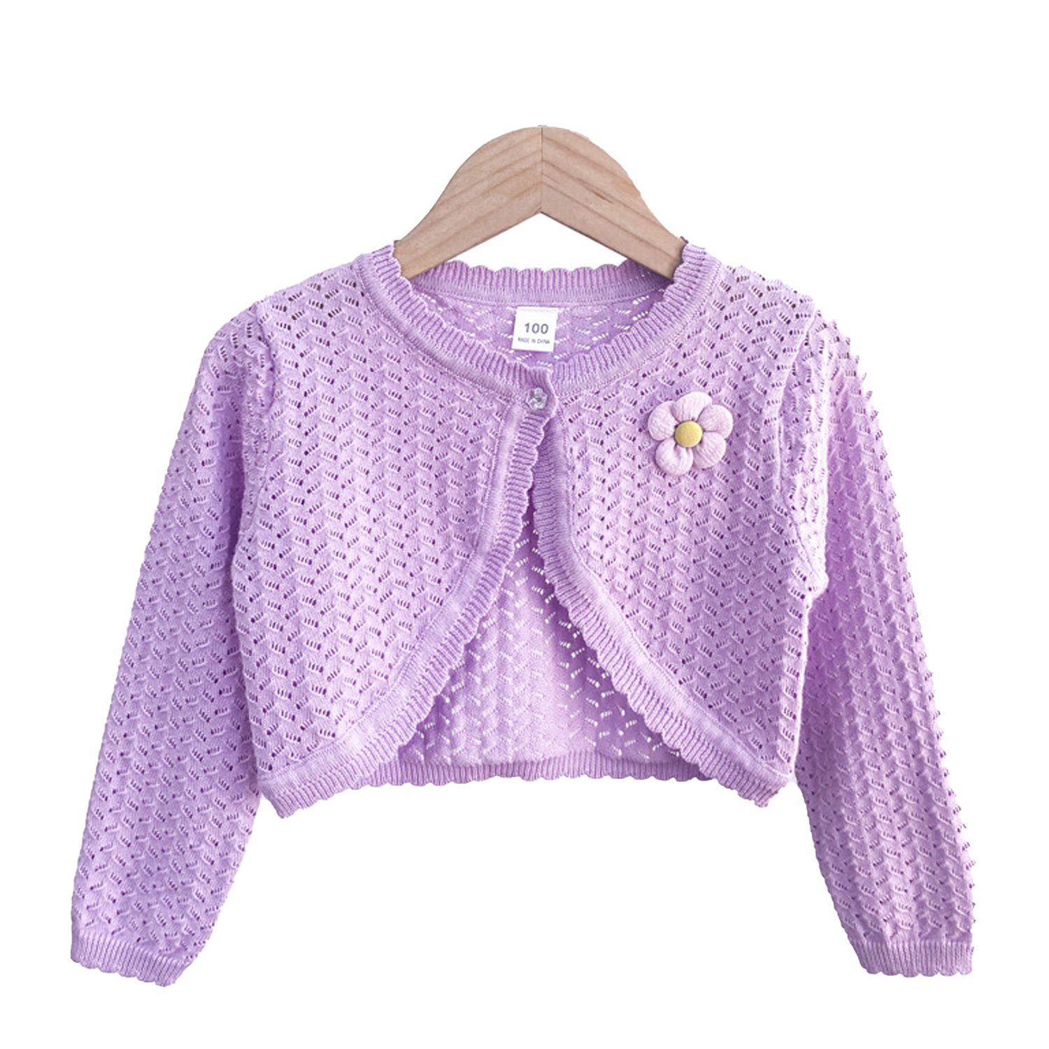 TOPMELON Cardigan Mädchen Strickcardigan Lange Ärmel Überzug Ein Knopf
