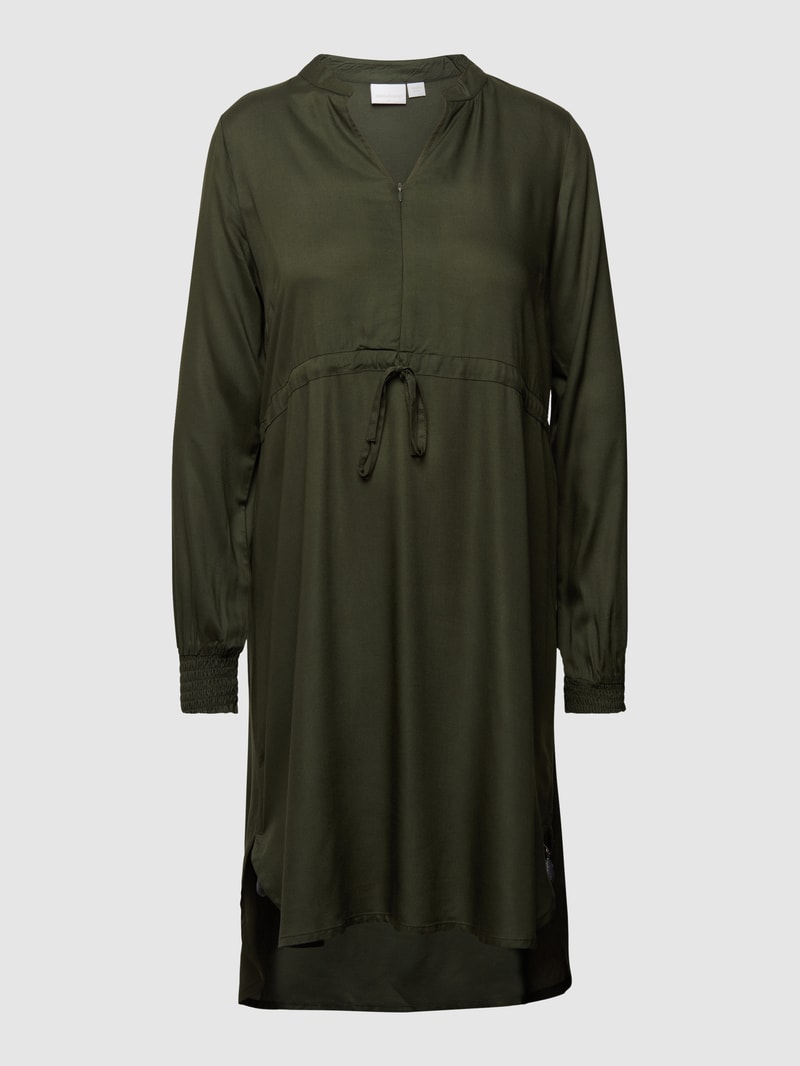 Still-Midikleid aus Viskose in dunkelgrün