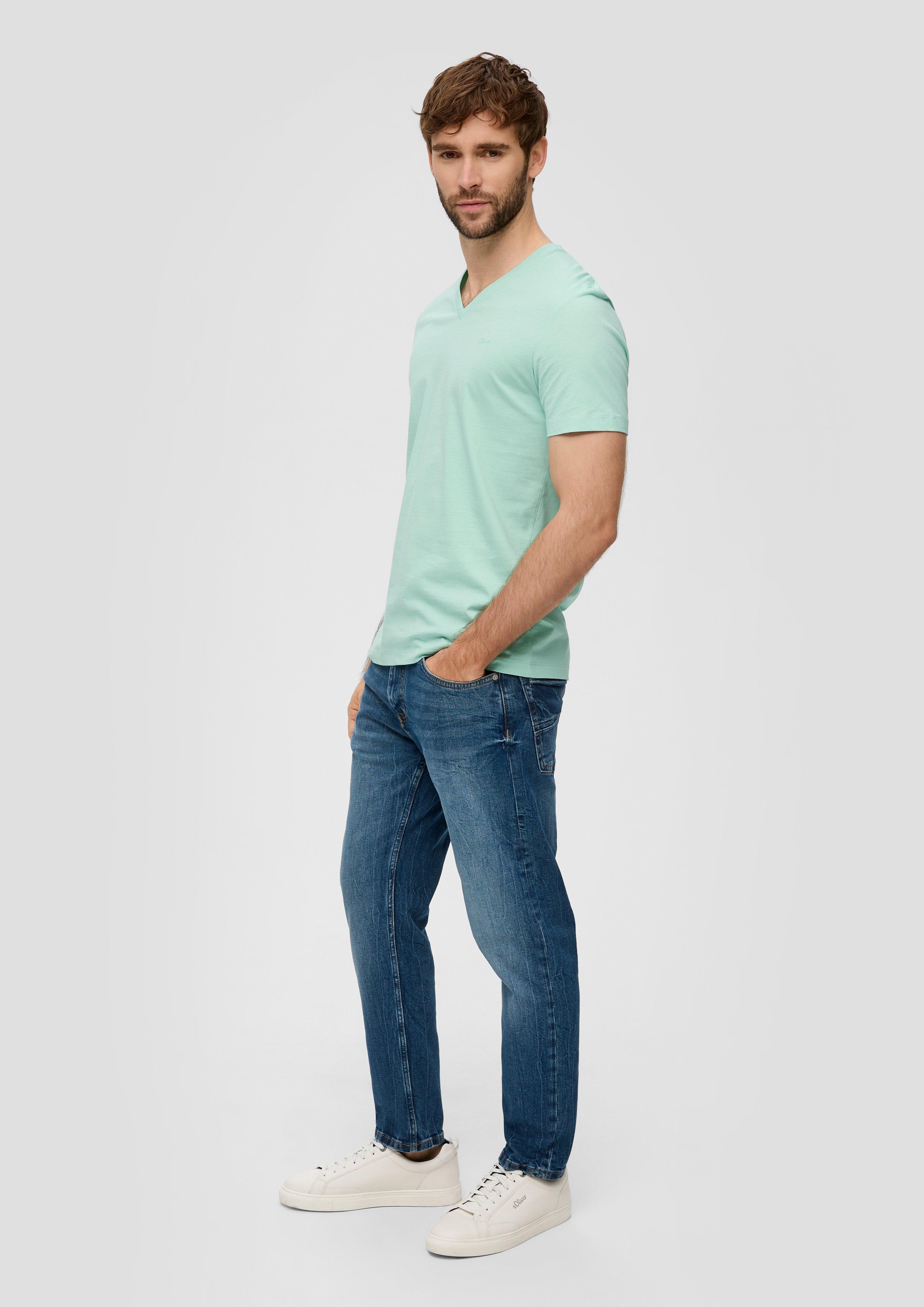 Baumwollshirt mit V-Ausschnitt  2143913-6501