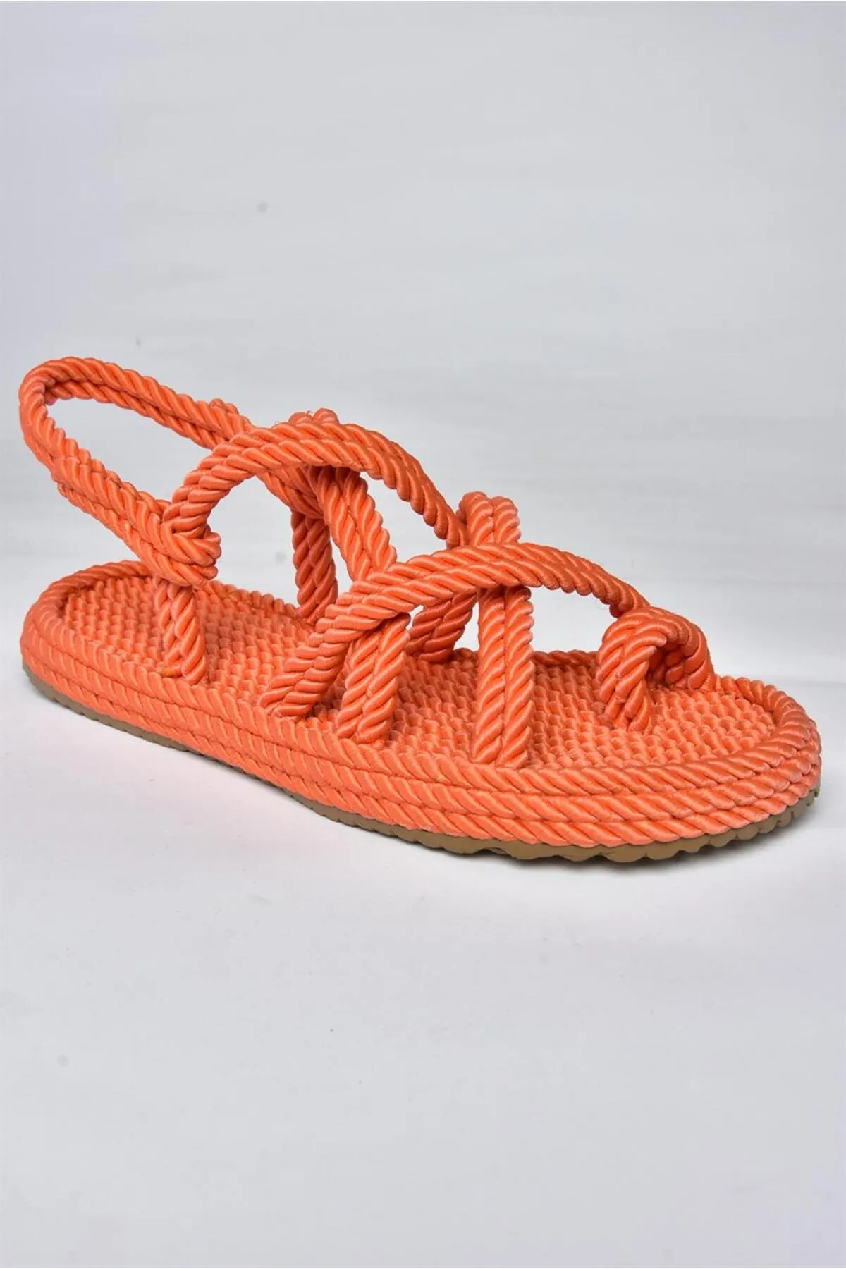 Fox Shoes  F470135104 Damensandalen aus orangefarbenem Stoff