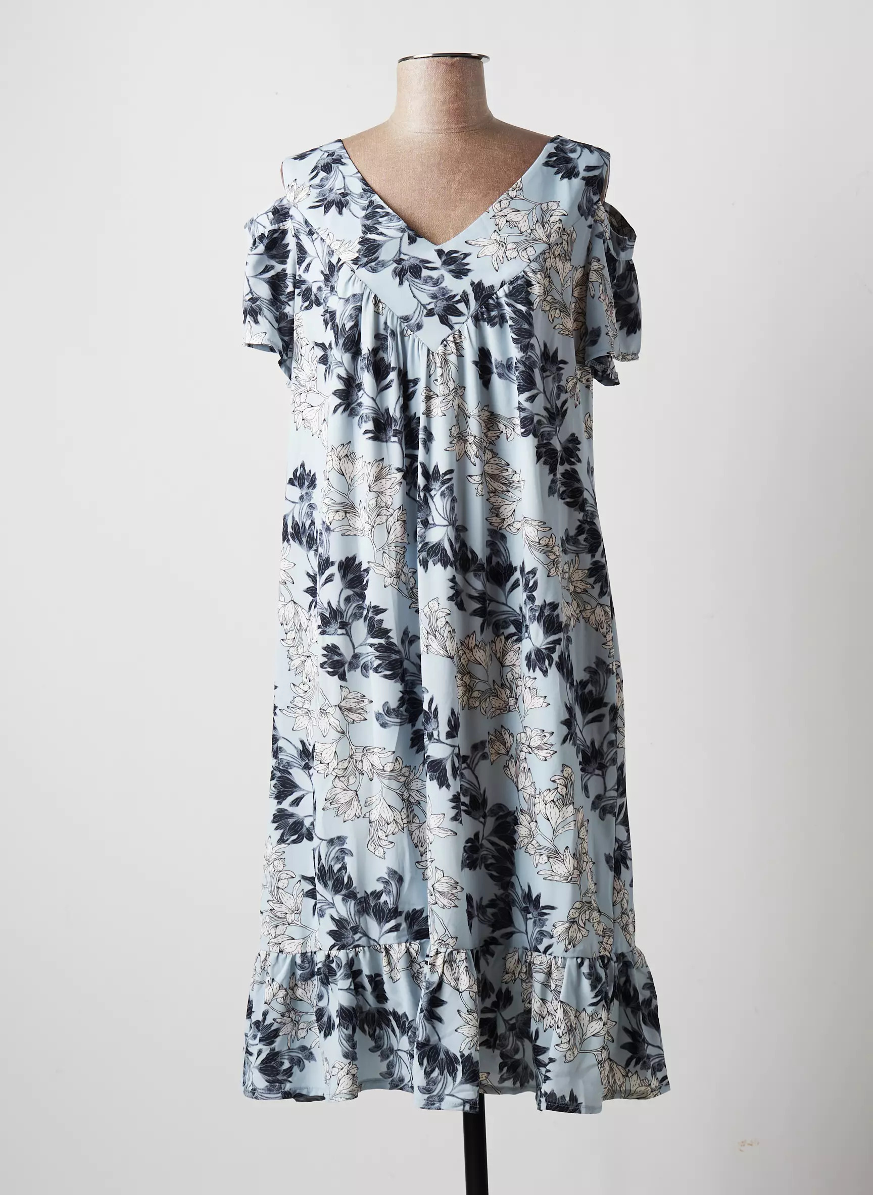 Multiples Robes Mi Longues Femme couleur bleu
