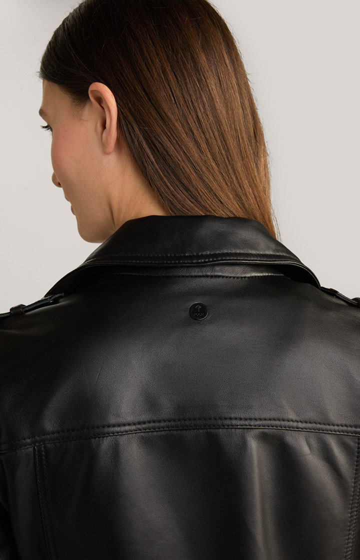 Biker-Lederjacke in Schwarz
