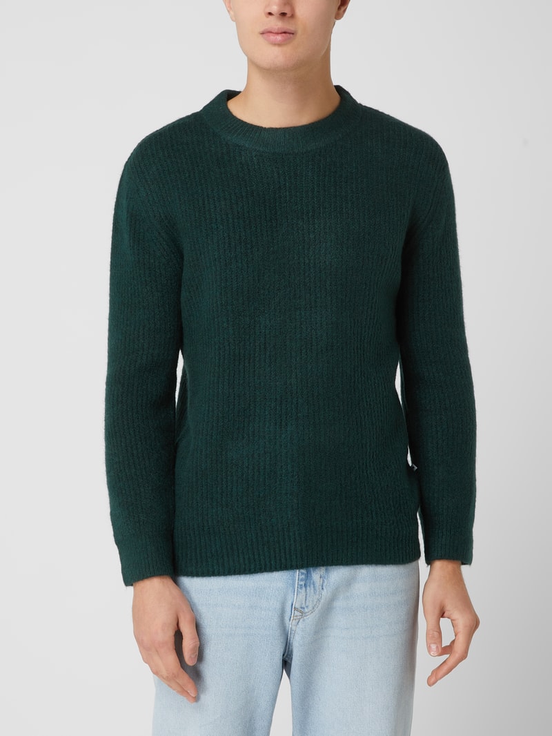 Pullover mit Woll-Anteil Modell 'Unid' in bottle