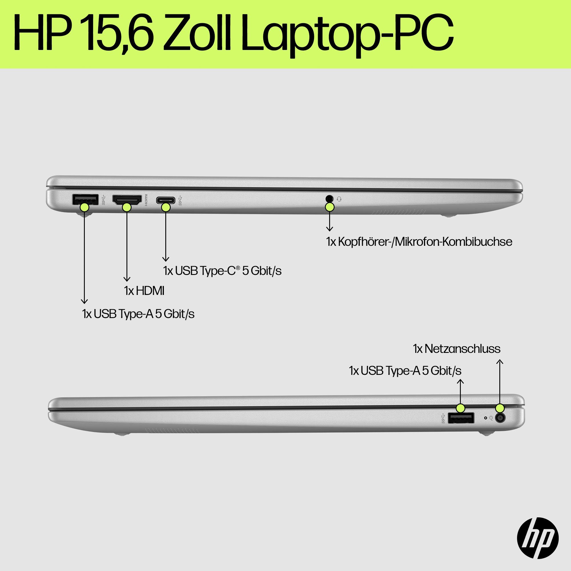 HP 15s-fq2235ng Notebook (39,6 cm/15,6 Zoll, Intel Core i3 1115G4, UHD Graphics, 512 GB SSD)