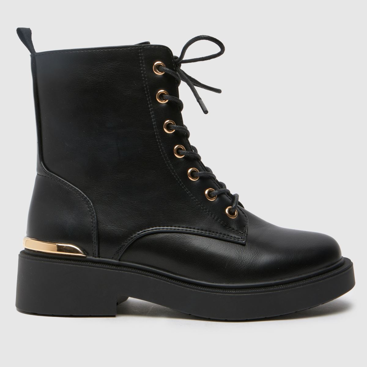 Schuh – Svarta Cassidy-stövlar med bred passform och snörning