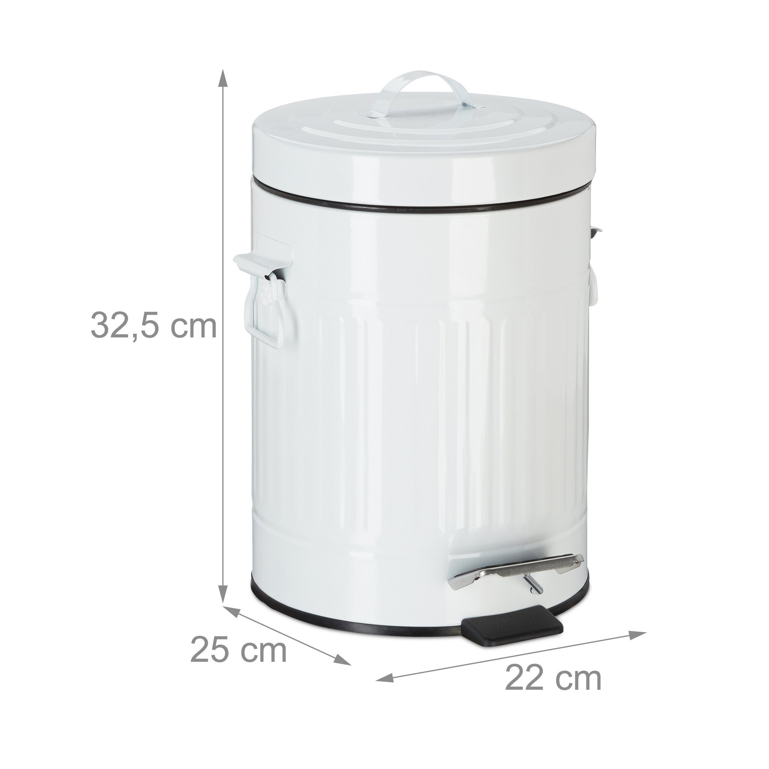 relaxdays Mülleimer Treteimer Vintage, 5 Liter