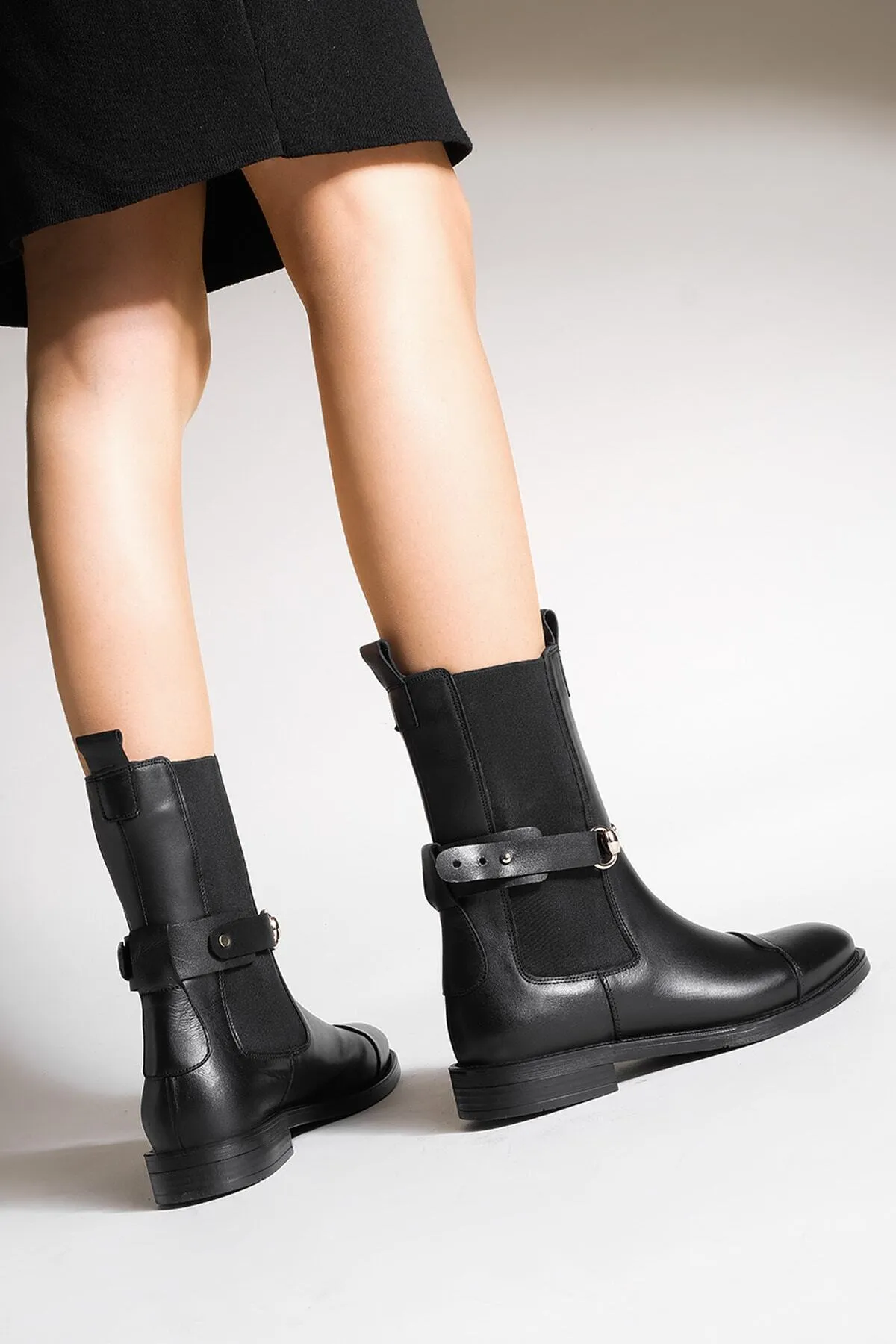 Marjin  Stiefelette - Schwarz - Flacher Absatz