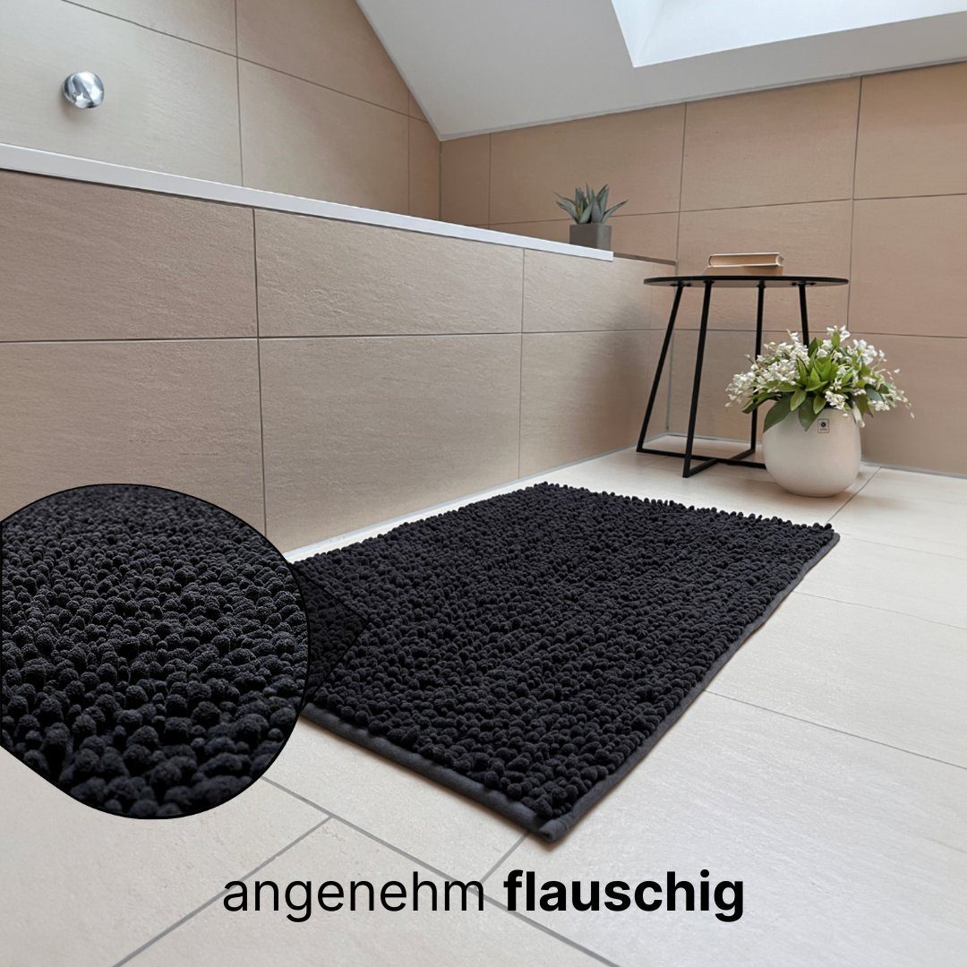 Badematte Badteppich rutschfeste Badematten, weicher und flauschiger Badteppich Novabad, rutschhemmend, beschichtet, Memory Schaum, trockene und schimmelresistente Badedecke, Memory Schaum, schnell trocknend, wasserabsoierend, fußbodenheizungsgeeigne
