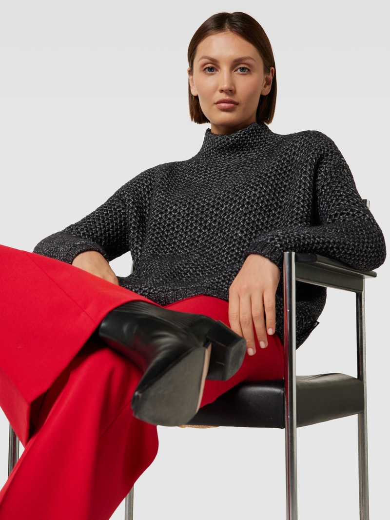 Strickpullover mit Grobstrick Modell 'SAFINEYN' in schwarz