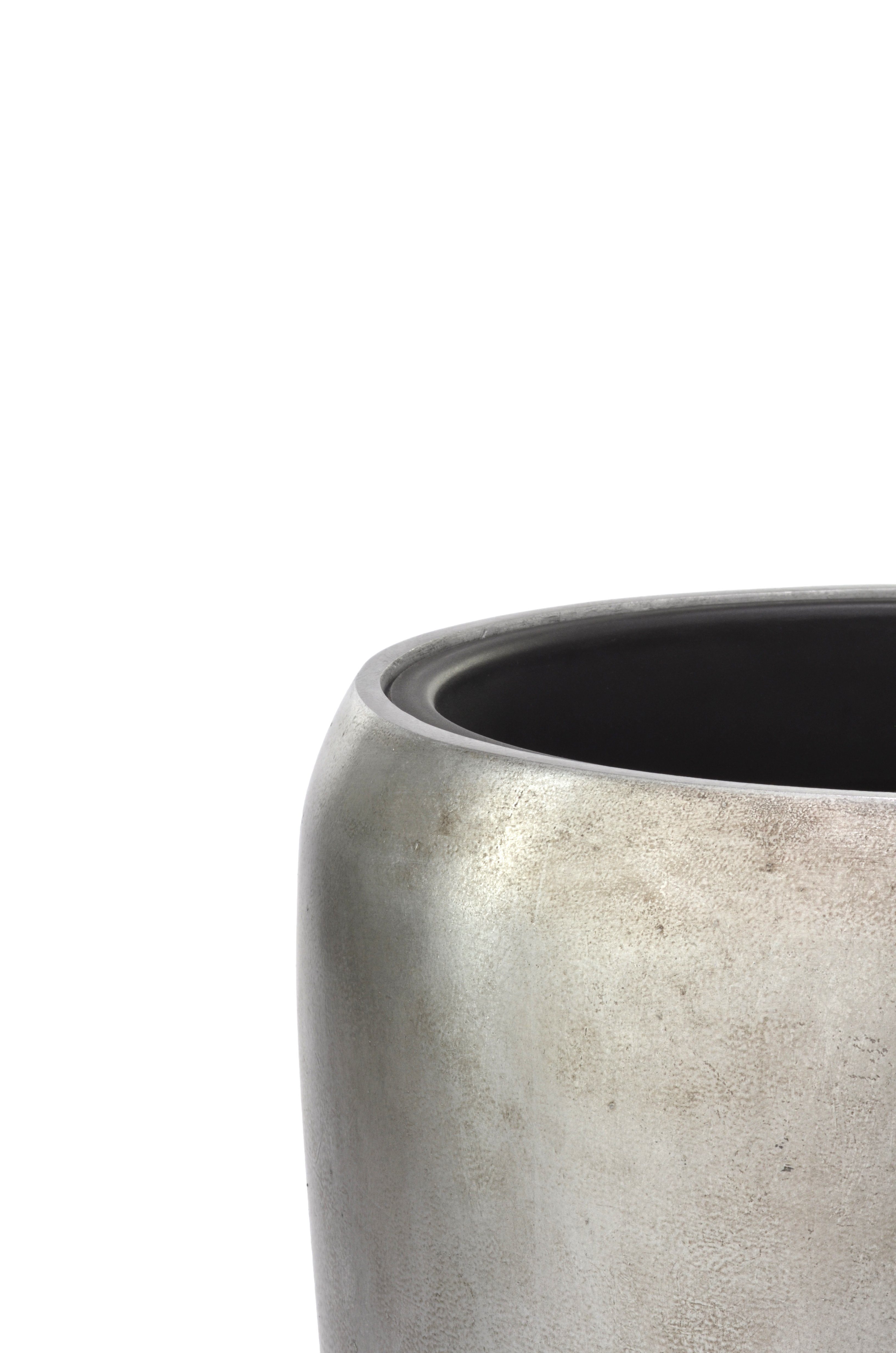 Flingora Bodenvase Gloria, mit Einsatz - Fiberglas - Indoor - Silber - Höhe 68 cm