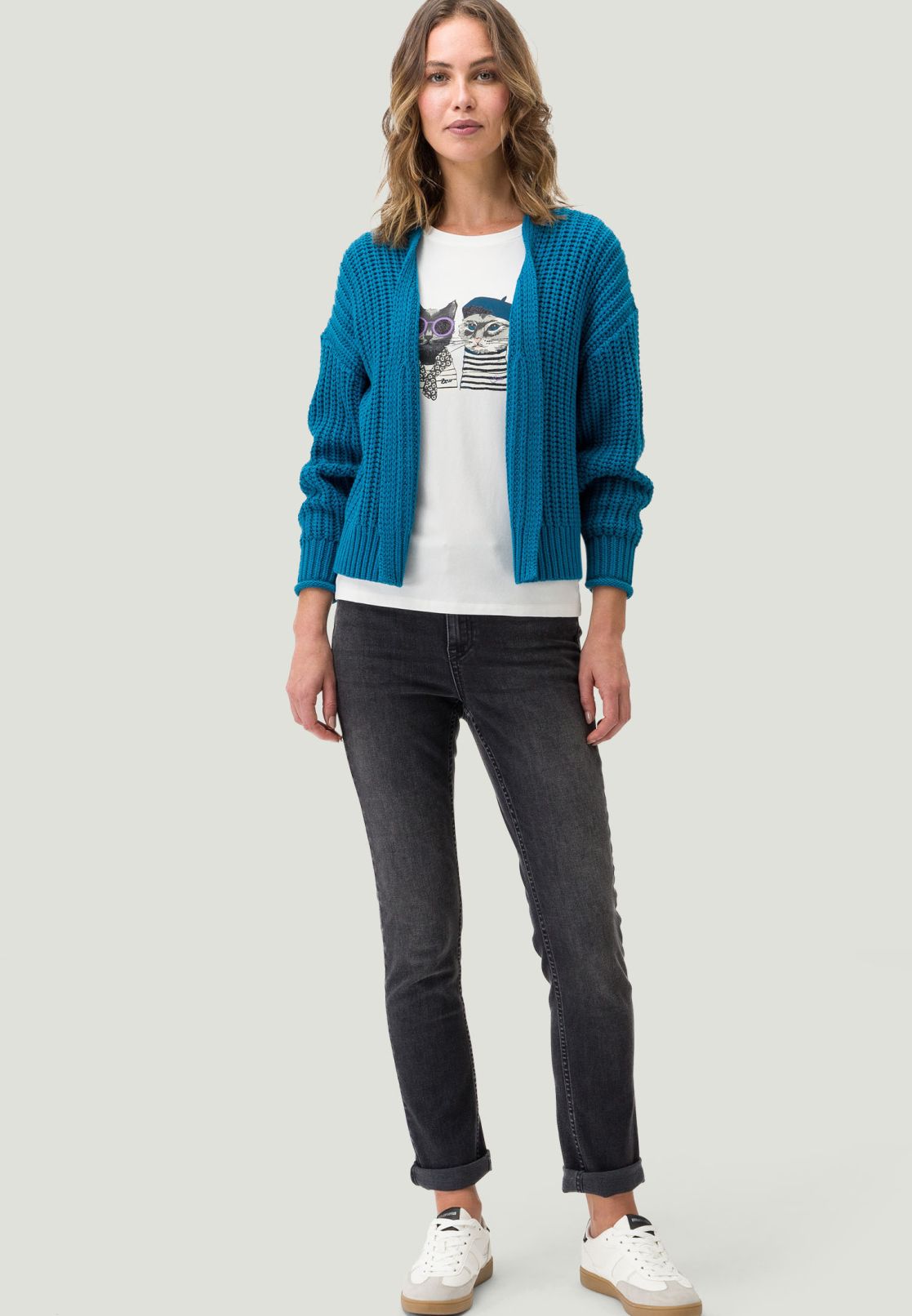 Strickjacke kurz Grobstrick