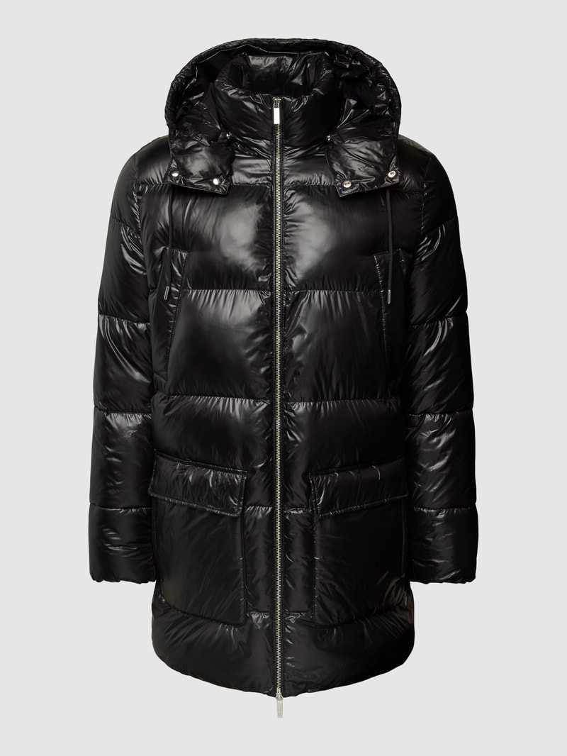 Steppjacke mit Kapuze in schwarz