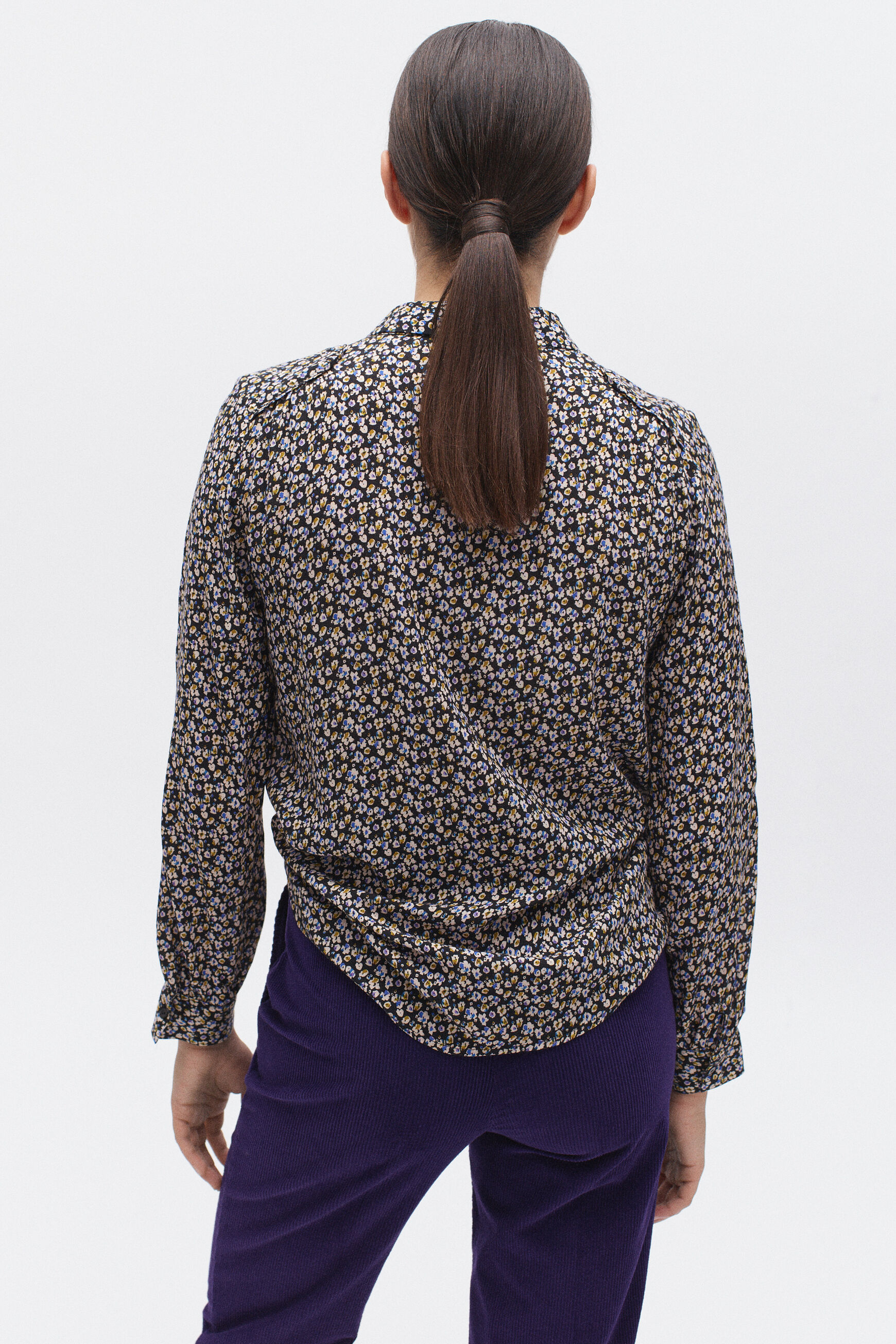 chemisier remy fleurs noir femme