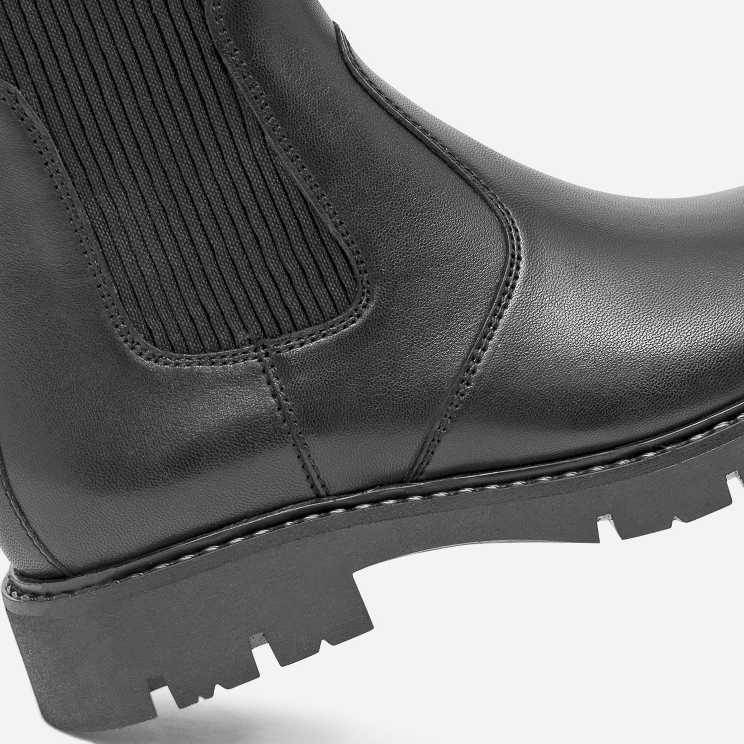 Boots-chaussette noir éco-conçu en cuir