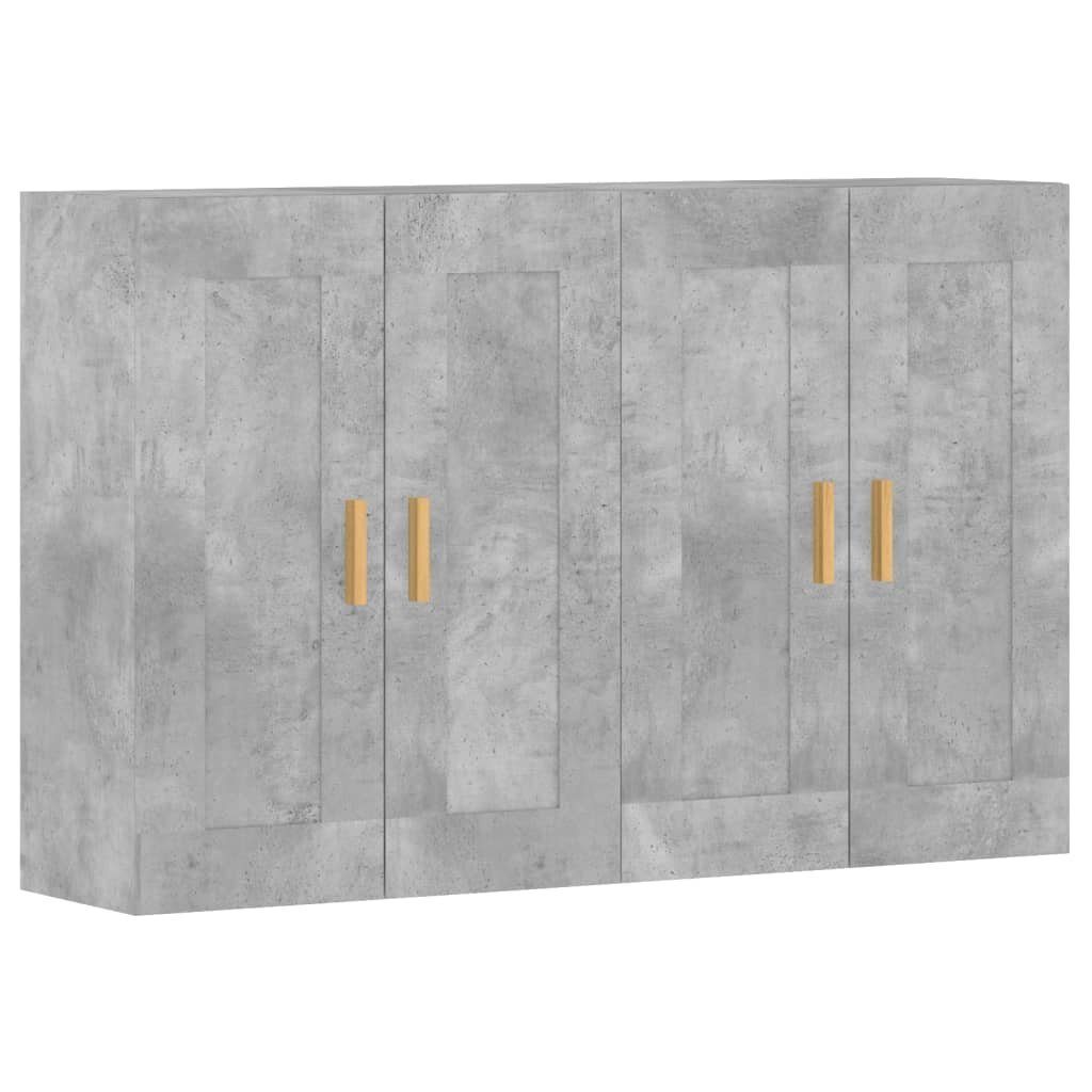vidaXL Sideboard Wandschränke 2 Stk. Betongrau Holzwerkstoff (2 St)
