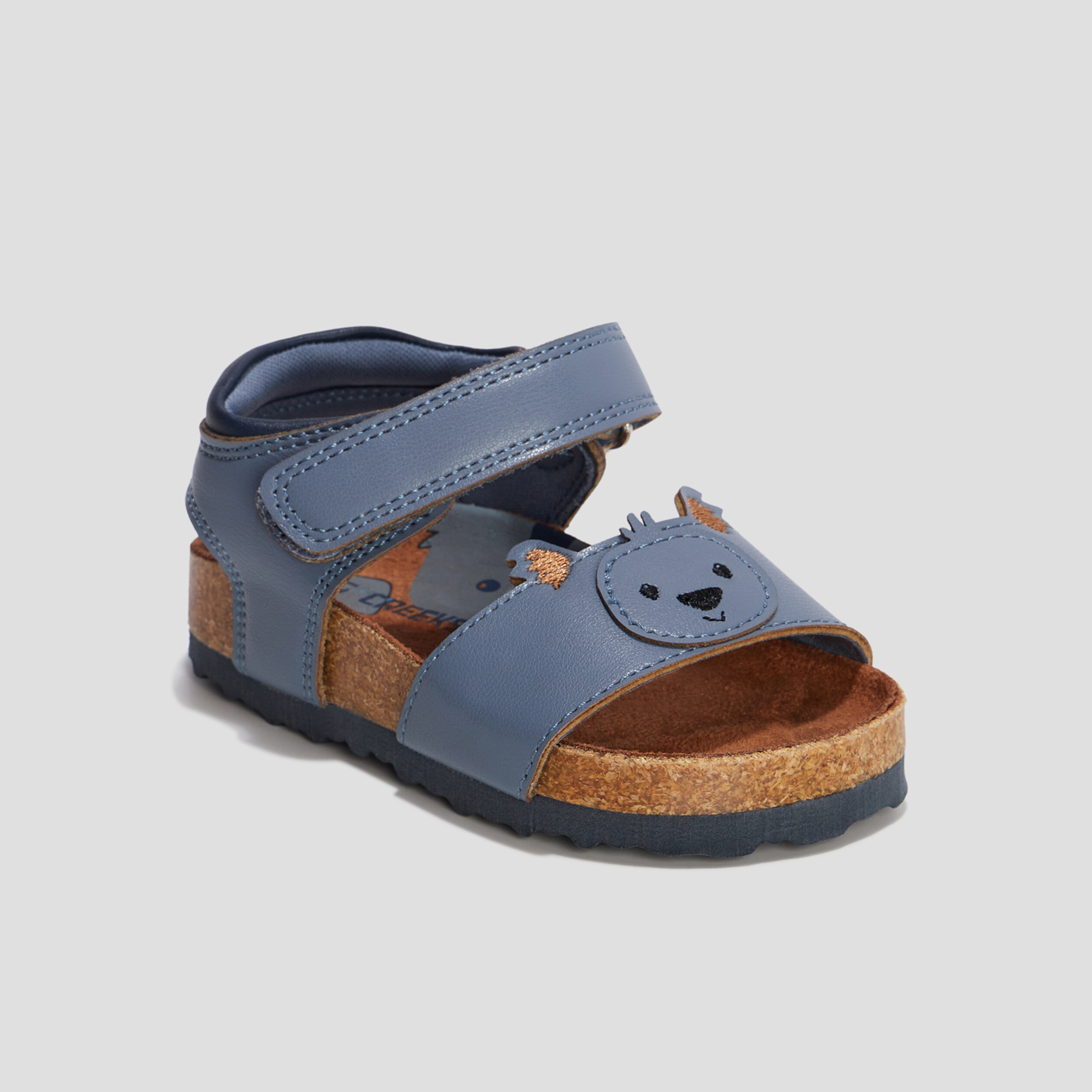 Sandales à scratchs gris bébé garçon | La Halle