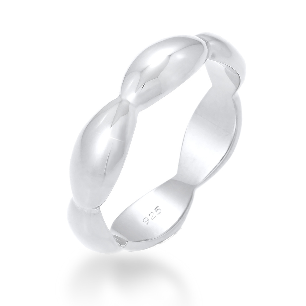 Elli Elli Bague Basic Courbé Geo Look Femme - (925/1000) Argent Plaqué Or Bague
