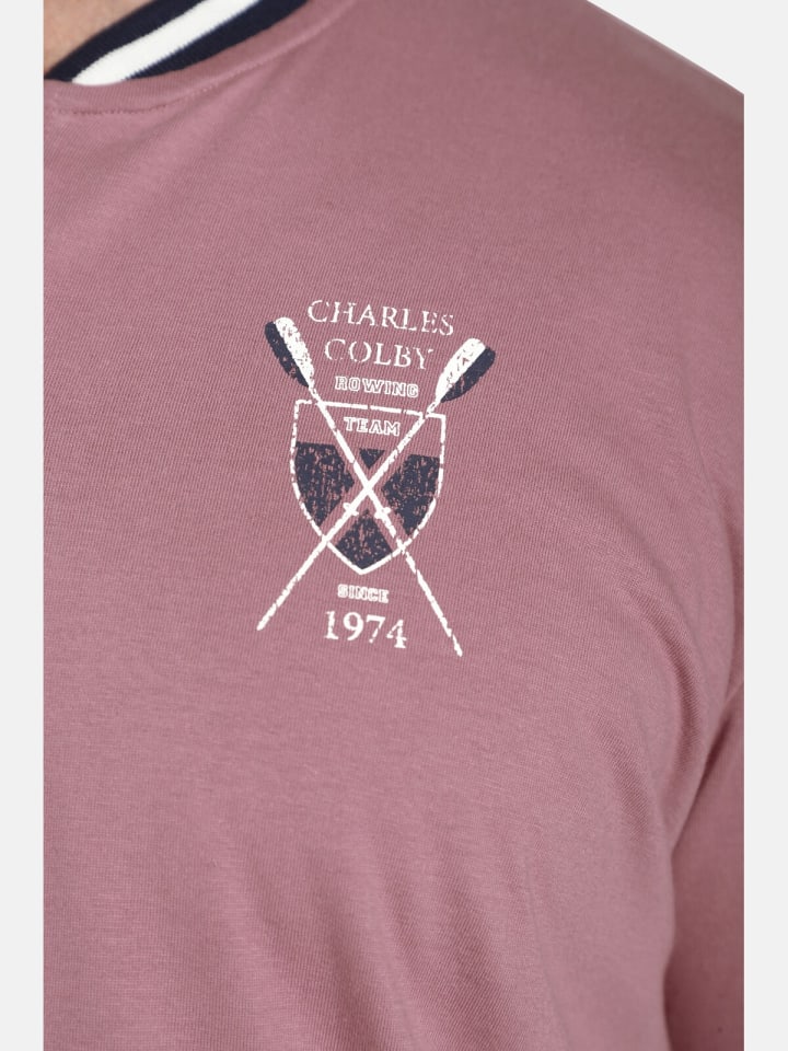 Charles Colby T-Shirt EARL FIGORY in rosa günstig kaufen
