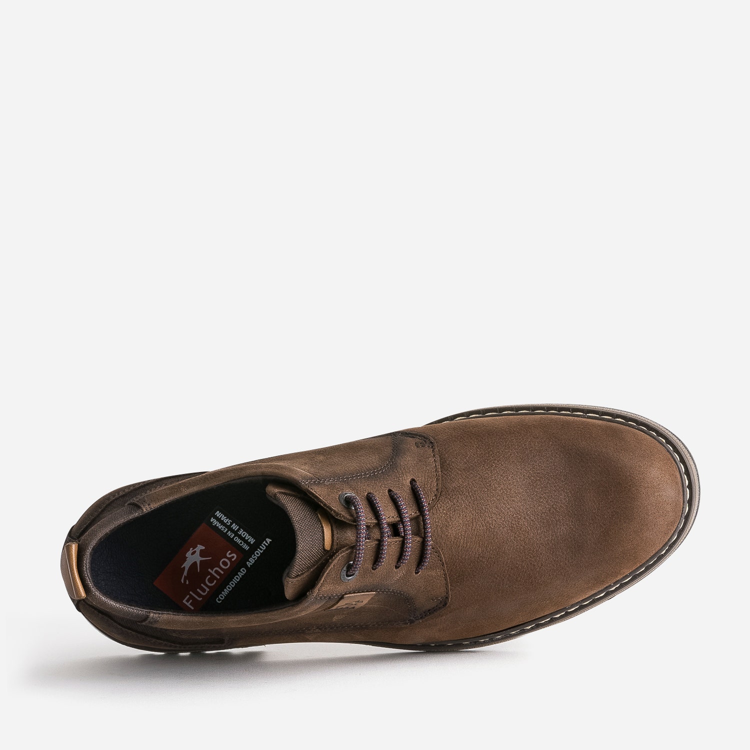 Derby confort FLUCHOS marron en cuir nubuck