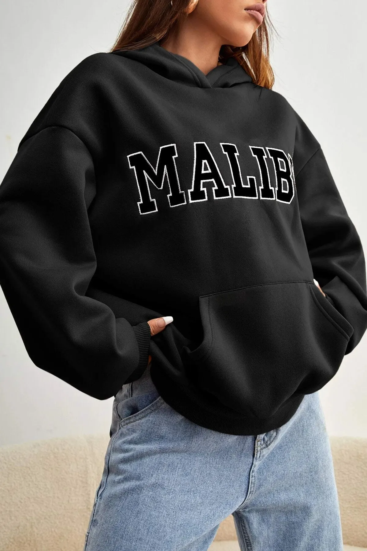 uyguntarz  Unisex-Sweatshirt mit Malibu-Aufdruck in Übergröße