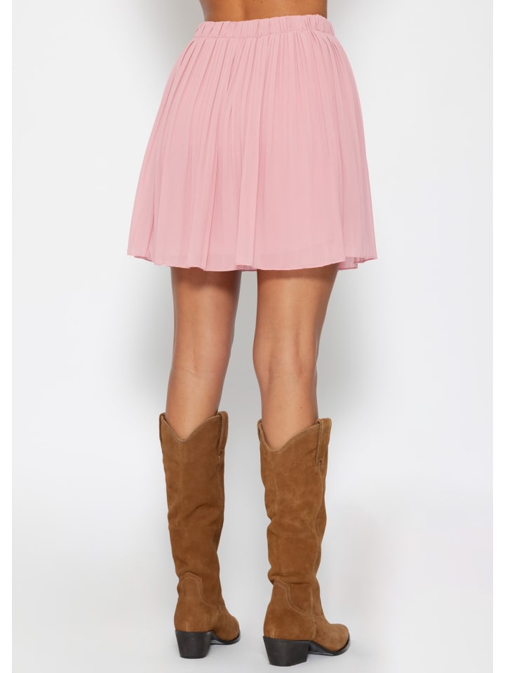 SASSYCLASSY Plissée-Rock aus Chiffon in Rosa günstig kaufen