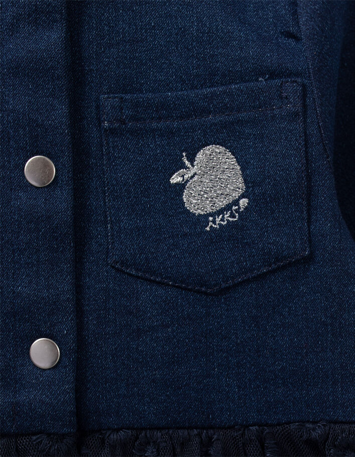 Robe-tutu marine bi matière bébé fille