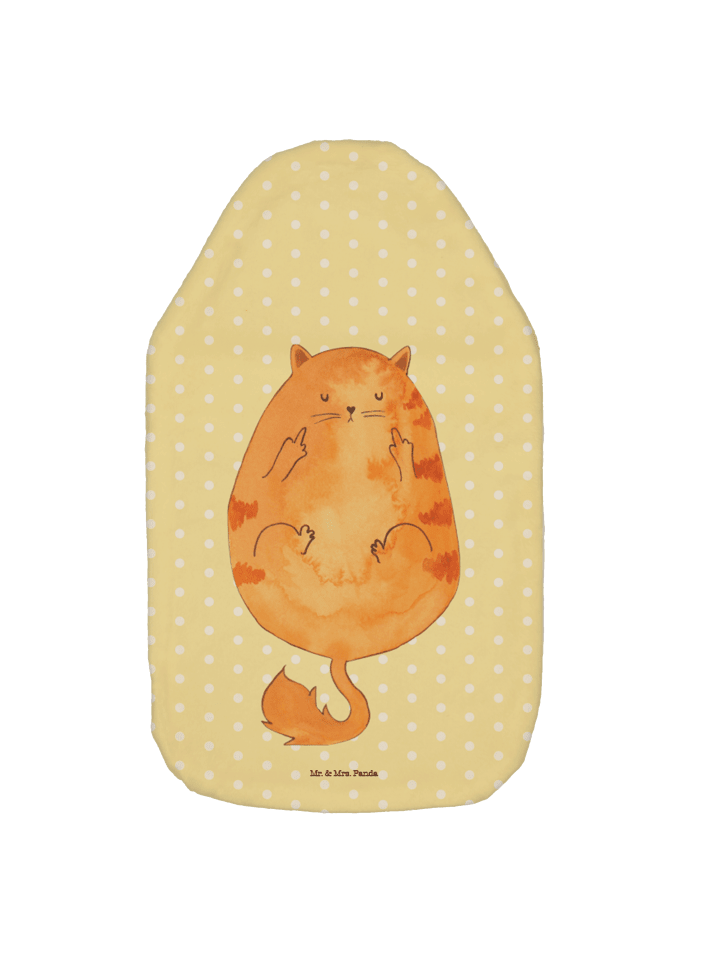 Mr. & Mrs. Panda Wärmflasche Katze Mittelfinger ohne Spruch in Gelb Pastell günstig kaufen onesize