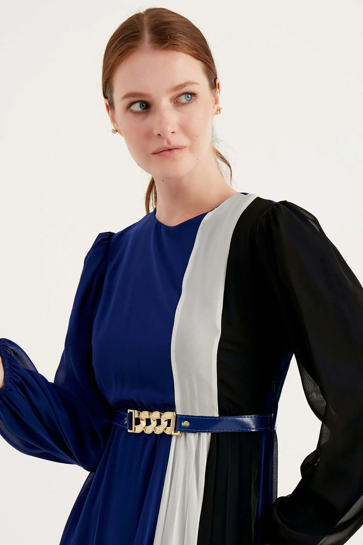 Herita  Langärmliges Plisseekleid