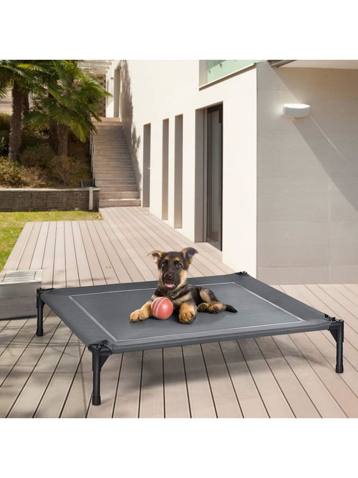 COSTWAY Hundebett mit Baldachin L in Grau günstig kaufen 90 cm