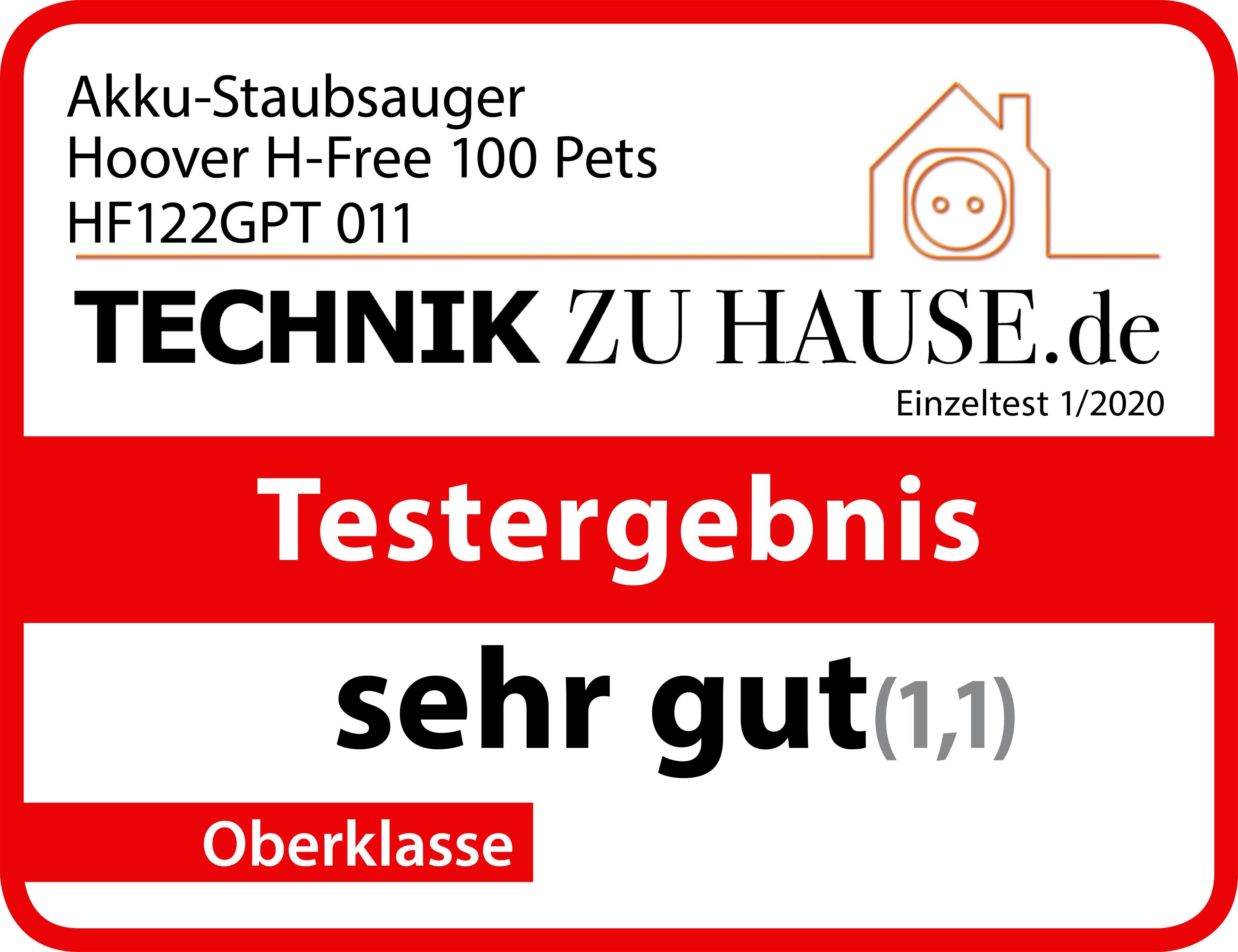 Hoover Akku-Stielstaubsauger H-Free 100 PETS, HF122GPT 011, beutellos