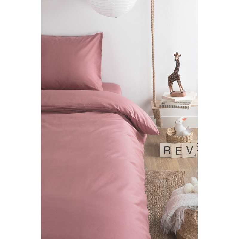 Housse de couette unie en Coton Bio pour lit 1 personne