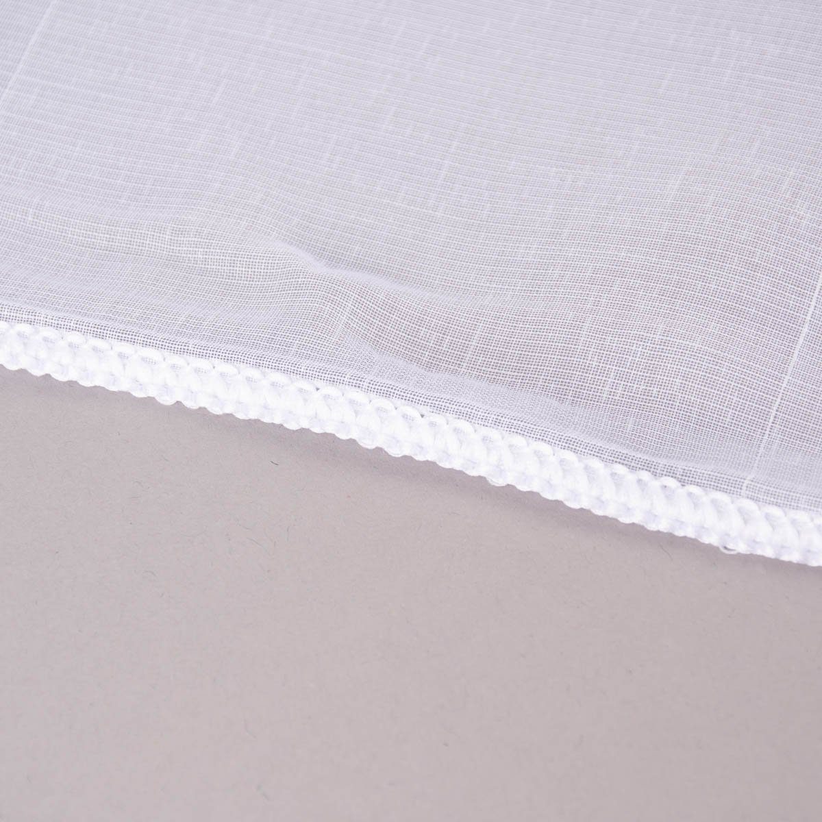 Meterware Scherli Webgardine Gardinenstoff Stores Scherlistreifen weiß grau 3m, SCHÖNER LEBEN., leicht perforiert, Kunstfaser, mit Bleiband, überbreit