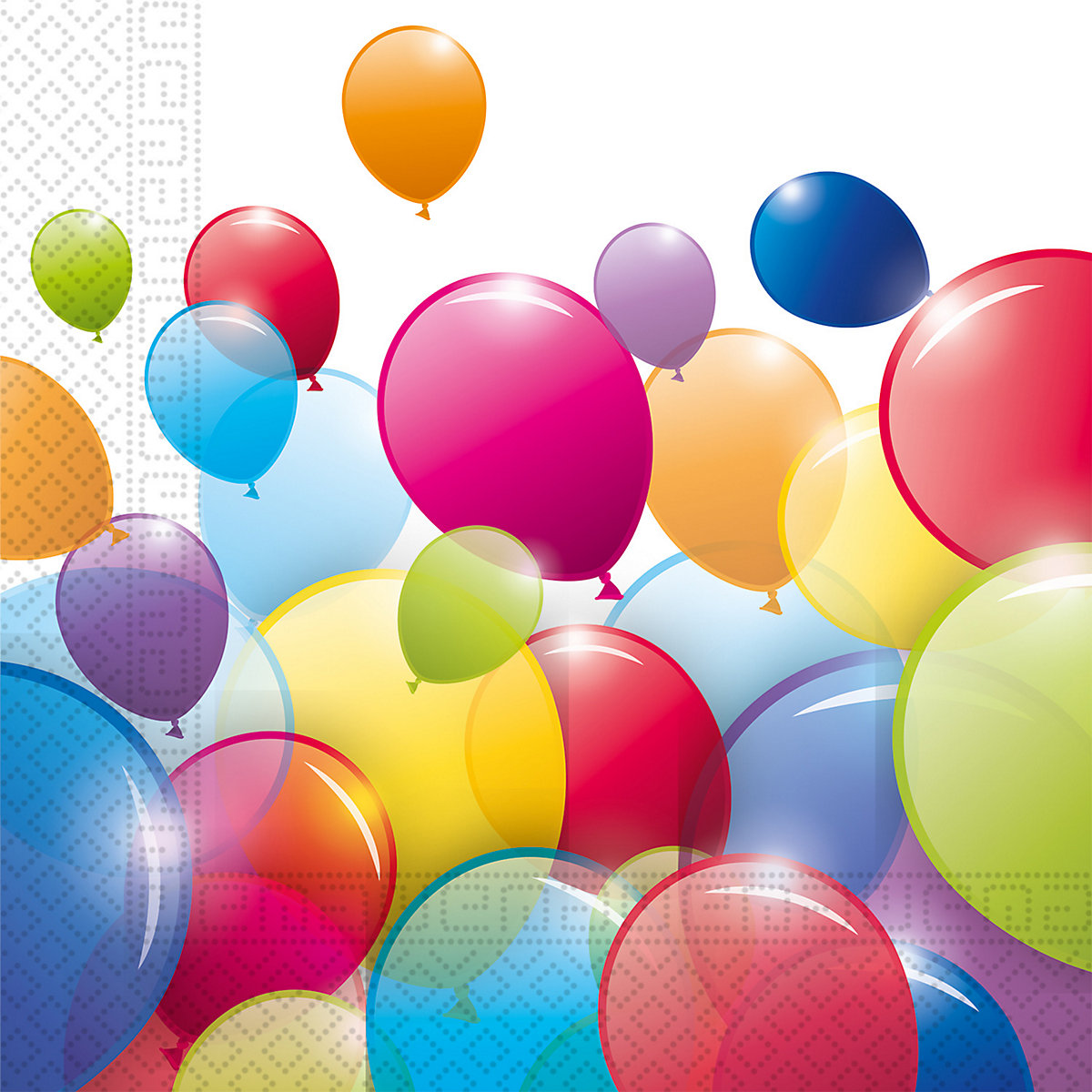 Servietten Flying Balloons, 33 x 33 cm, 3-lagig, kompostierbar, 20 Stück